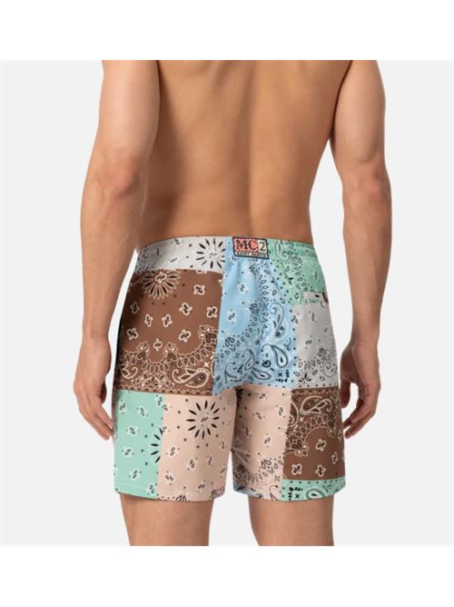 swim short with cord coulisse MC2 SAINT BARTH | CAPRESE-01230H1153 BANDANA ROUND PATCH